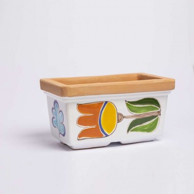Sicilian Ceramic planter Tulip Folk VSPRTU de simone pottery Sicilian Ceramic planter Tulip Folk VSPRTU de simone pottery